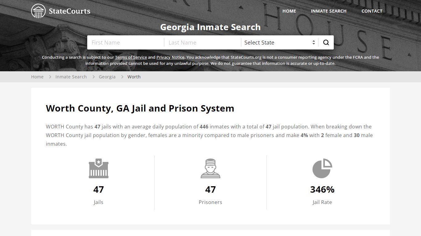 Worth County, GA Inmate Search - StateCourts